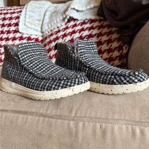 Hey Dude Black and White Ankle Boots